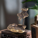 Maxbell Backflow Incense Burner Lotus Shape Statue for Home Living Room Ornament