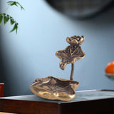 Maxbell Backflow Incense Burner Lotus Shape Statue for Home Living Room Ornament