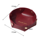 Maxbell Tabletop Leather Tray Practical Storage Box for Remote Control Jewelry Red