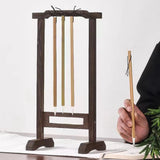 Maxbell Traditional Chinese Brush Holder Wood Shelf Hanging for Home School Office