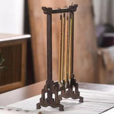 Maxbell Traditional Chinese Brush Holder Wood Shelf Hanging for Home School Office