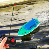 Maxbell Mini Boat Toy with Remote Control Pointed Bow Design for Kids Boys Blue
