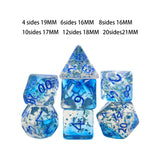 Maxbell 7x Acrylic Polyhedral Dices Gifts for Kids Toys Drinking Prop Entertainment Blue