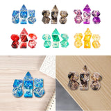 Maxbell 7x Acrylic Polyhedral Dices Gifts for Kids Toys Drinking Prop Entertainment Blue