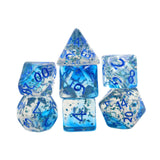 Maxbell 7x Acrylic Polyhedral Dices Gifts for Kids Toys Drinking Prop Entertainment Blue