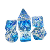 Maxbell 7x Acrylic Polyhedral Dices Gifts for Kids Toys Drinking Prop Entertainment Blue