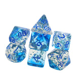 Maxbell 7x Acrylic Polyhedral Dices Gifts for Kids Toys Drinking Prop Entertainment Blue