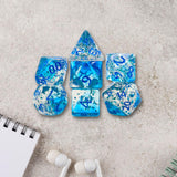 Maxbell 7x Acrylic Polyhedral Dices Gifts for Kids Toys Drinking Prop Entertainment Blue