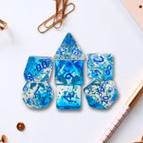 Maxbell 7x Acrylic Polyhedral Dices Gifts for Kids Toys Drinking Prop Entertainment Blue