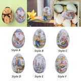 Maxbell Metal Easter Tinplate Egg Rabbit Printing Kids Toys Lovely Party Favors Style A