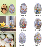 Maxbell Metal Easter Tinplate Egg Rabbit Printing Kids Toys Lovely Party Favors Style A