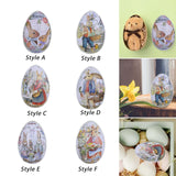 Maxbell Metal Easter Tinplate Egg Rabbit Printing Kids Toys Lovely Party Favors Style A