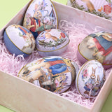 Maxbell Metal Easter Tinplate Egg Rabbit Printing Kids Toys Lovely Party Favors Style A