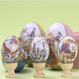 Maxbell Metal Easter Tinplate Egg Rabbit Printing Kids Toys Lovely Party Favors Style A