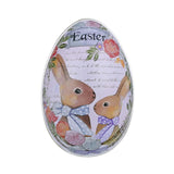 Maxbell Metal Easter Tinplate Egg Rabbit Printing Kids Toys Lovely Party Favors Style A