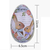 Maxbell Metal Easter Tinplate Egg Rabbit Printing Kids Toys Lovely Party Favors Style A