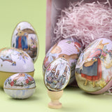 Maxbell Bunny Printing Easter Eggs Shaped Candy Box Delicate Metal Eggshell Colorful Style C