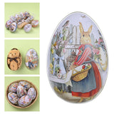 Maxbell Bunny Printing Easter Eggs Shaped Candy Box Delicate Metal Eggshell Colorful Style C