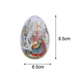 Maxbell Bunny Printing Easter Eggs Shaped Candy Box Delicate Metal Eggshell Colorful Style C