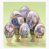 Maxbell Bunny Printing Easter Eggs Shaped Candy Box Delicate Metal Eggshell Colorful Style C