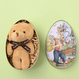 Maxbell Bunny Printing Easter Eggs Shaped Candy Box Delicate Metal Eggshell Colorful Style D