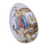 Maxbell Bunny Printing Easter Eggs Shaped Candy Box Delicate Metal Eggshell Colorful Style D