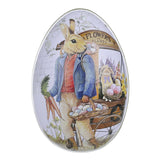 Maxbell Bunny Printing Easter Eggs Shaped Candy Box Delicate Metal Eggshell Colorful Style D