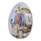 Maxbell Bunny Printing Easter Eggs Shaped Candy Box Delicate Metal Eggshell Colorful Style D