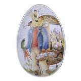 Maxbell Bunny Printing Easter Eggs Shaped Candy Box Delicate Metal Eggshell Colorful Style D