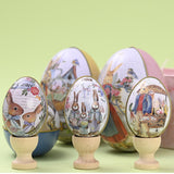 Maxbell Bunny Printing Easter Eggs Shaped Candy Box Delicate Metal Eggshell Colorful Style F