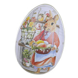 Maxbell Bunny Printing Easter Eggs Shaped Candy Box Delicate Metal Eggshell Colorful Style F