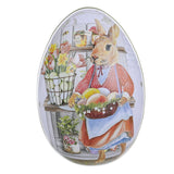 Maxbell Bunny Printing Easter Eggs Shaped Candy Box Delicate Metal Eggshell Colorful Style F