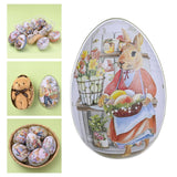 Maxbell Bunny Printing Easter Eggs Shaped Candy Box Delicate Metal Eggshell Colorful Style F