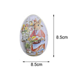 Maxbell Bunny Printing Easter Eggs Shaped Candy Box Delicate Metal Eggshell Colorful Style F