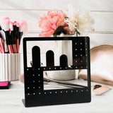 Maxbell Acrylic Earring Holder Stand Organizer Storage for Showroom Rings Necklaces Black
