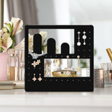 Maxbell Acrylic Earring Holder Stand Organizer Storage for Showroom Rings Necklaces Black
