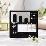 Maxbell Acrylic Earring Holder Stand Organizer Storage for Showroom Rings Necklaces Black