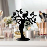 Maxbell Earring Display Stands Storage Hanging Holder for Tabletop Necklace Earrings Black