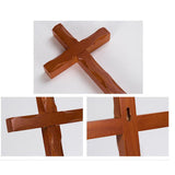 Maxbell Vintage Wooden Crosses Figurine Religious for Cabinet Wedding Ornament