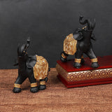 Maxbell Elephant Figurines Sculpture Artwork for Housewarming Accents Bookshelf