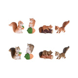 Maxbell Realistic Miniature Squirrel Figure 4Pack for Automobile Desk Decoration A