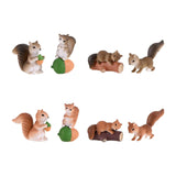 Maxbell Realistic Miniature Squirrel Figure 4Pack for Automobile Desk Decoration A
