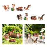 Maxbell Realistic Miniature Squirrel Figure 4Pack for Automobile Desk Decoration A