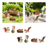 Maxbell Realistic Miniature Squirrel Figure 4Pack for Automobile Desk Decoration A