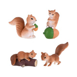 Maxbell Realistic Miniature Squirrel Figure 4Pack for Automobile Desk Decoration A