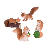 Maxbell Realistic Miniature Squirrel Figure 4Pack for Automobile Desk Decoration A