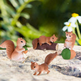 Maxbell Realistic Miniature Squirrel Figure 4Pack for Automobile Desk Decoration A