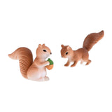 Maxbell Realistic Miniature Squirrel Figure 4Pack for Automobile Desk Decoration A