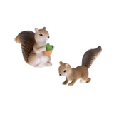 Maxbell Realistic Miniature Squirrel Figure 4Pack for Automobile Desk Decoration B