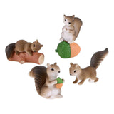 Maxbell Realistic Miniature Squirrel Figure 4Pack for Automobile Desk Decoration B